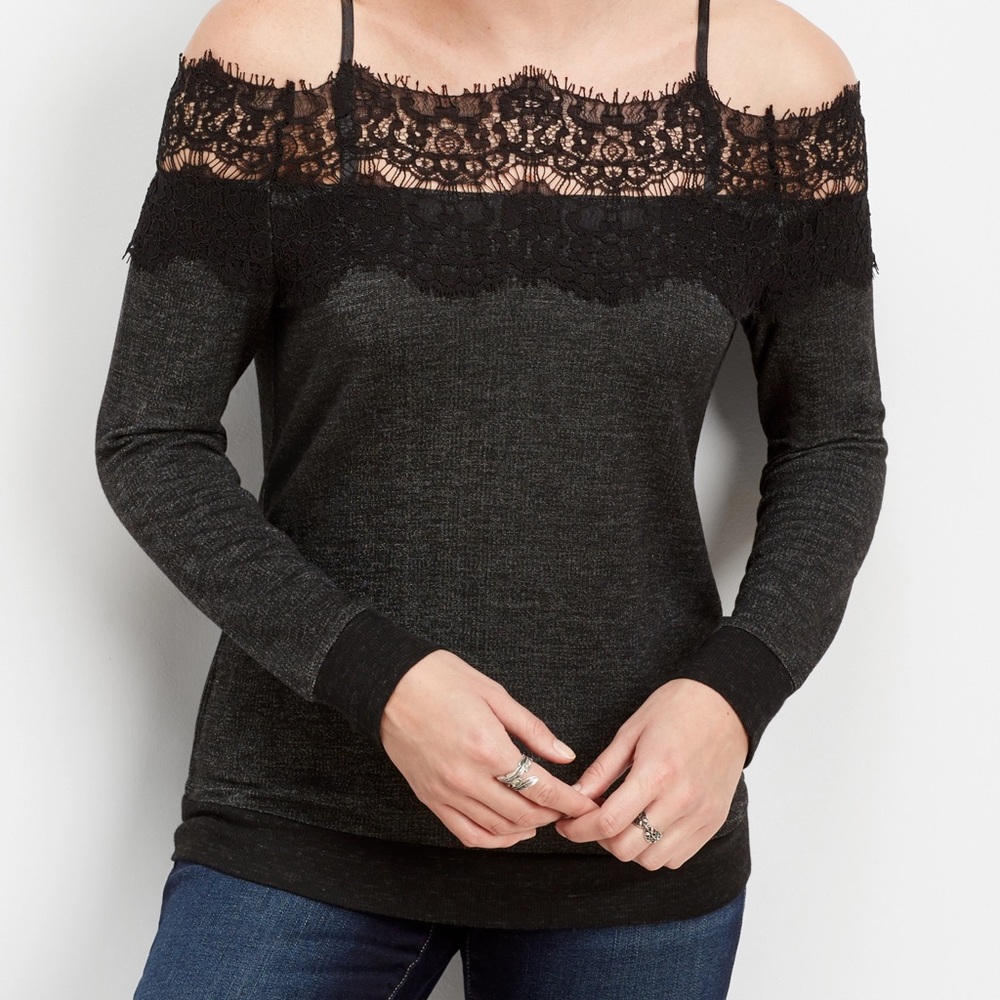Lace Off The Shoulder Sweater